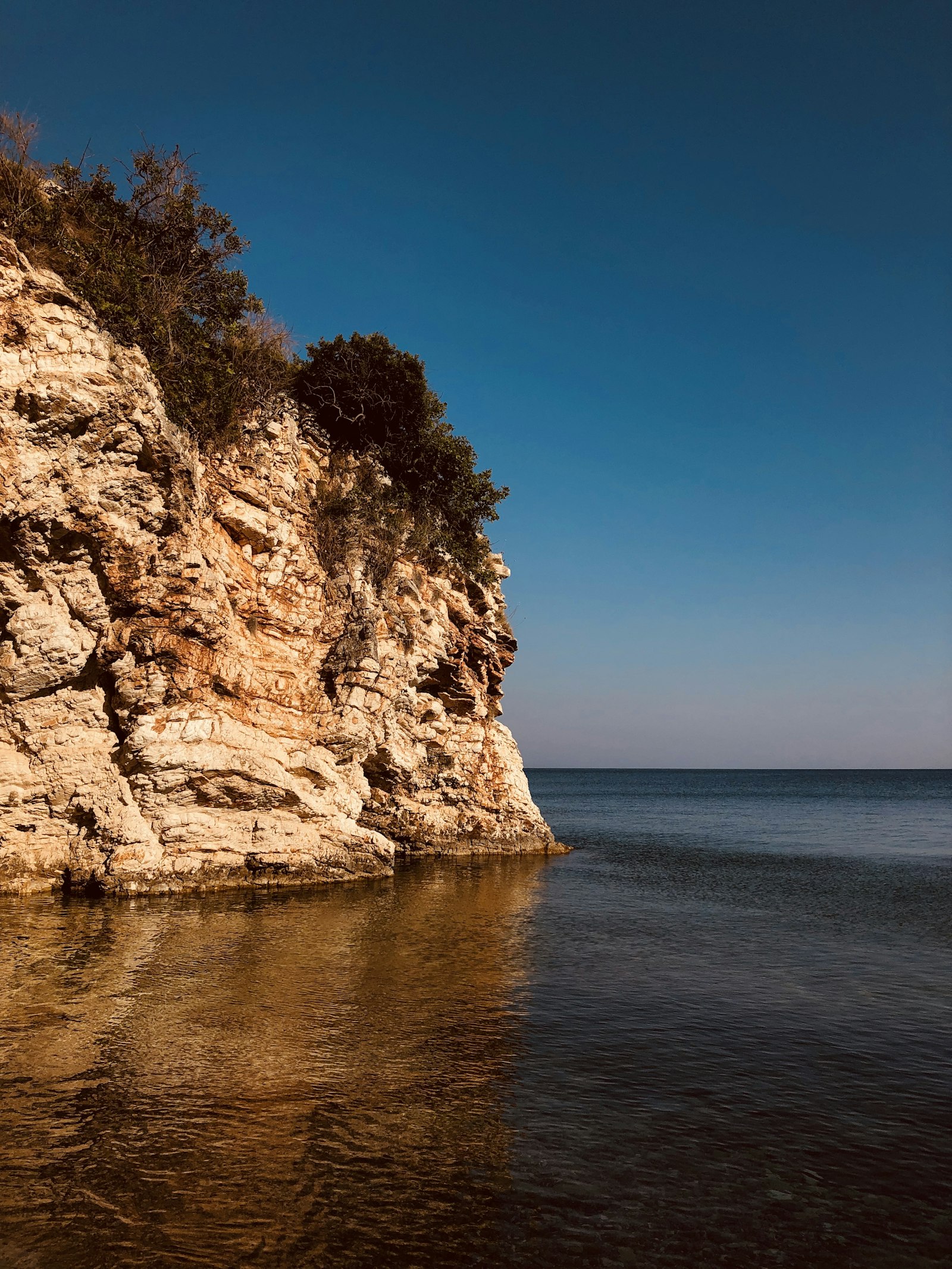 Coastal cliffs above the Ionian Sea on the Albanian Riviera near Saranda